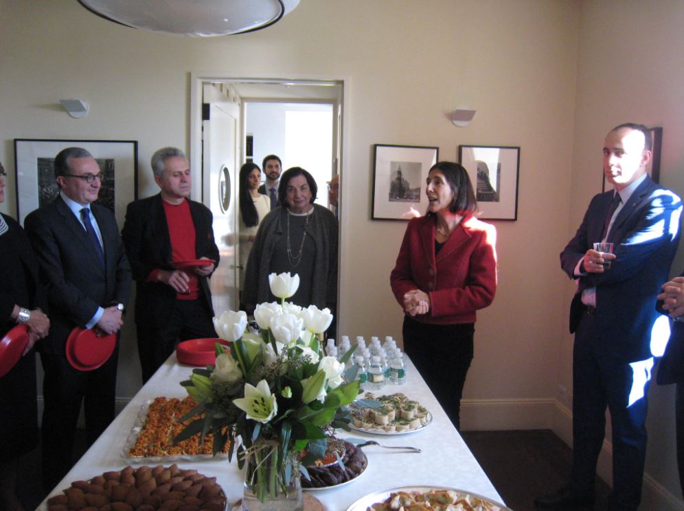 Hostess Virginia Davis welcomes social group