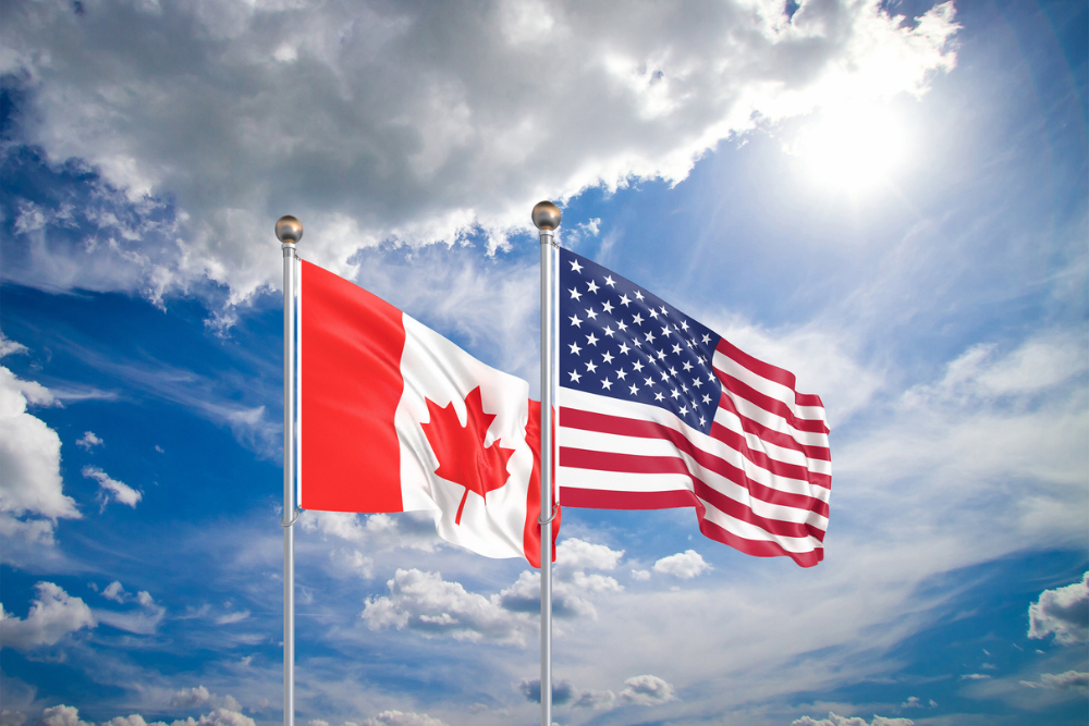 Canada and USA flags